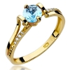 Zaręczynowy pierścionek z Topazem 0,50ct i brylantami złoto 585